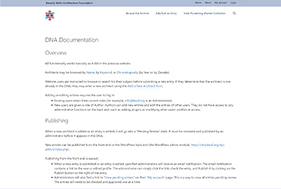 Website documentation